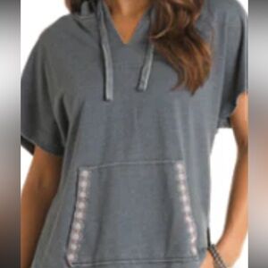 Panhandle Slim Women's Navy Cap Sleeve
Embroidery Hoodie Size Medium